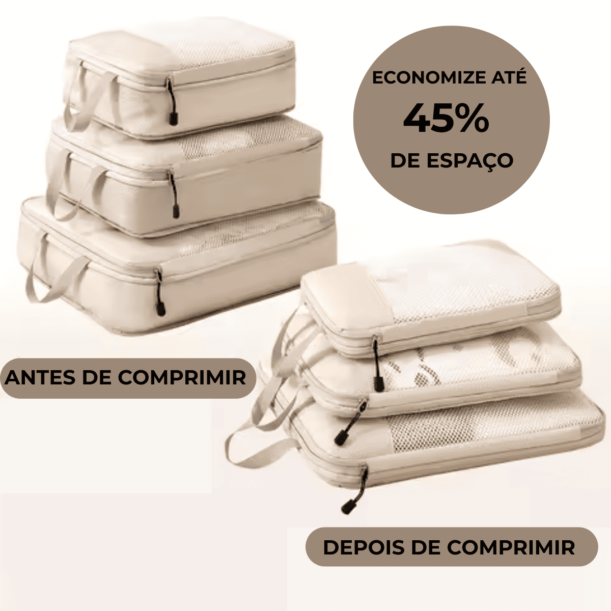 Kit de 4 Organizadores de Mala de Viagem de Compressão