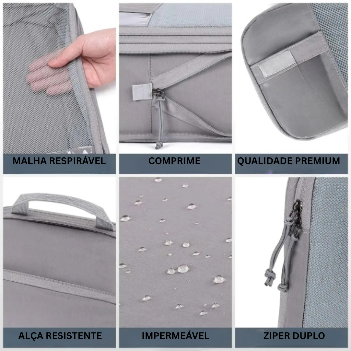 Kit de Organizadores de Mala de Viagem de Compressão