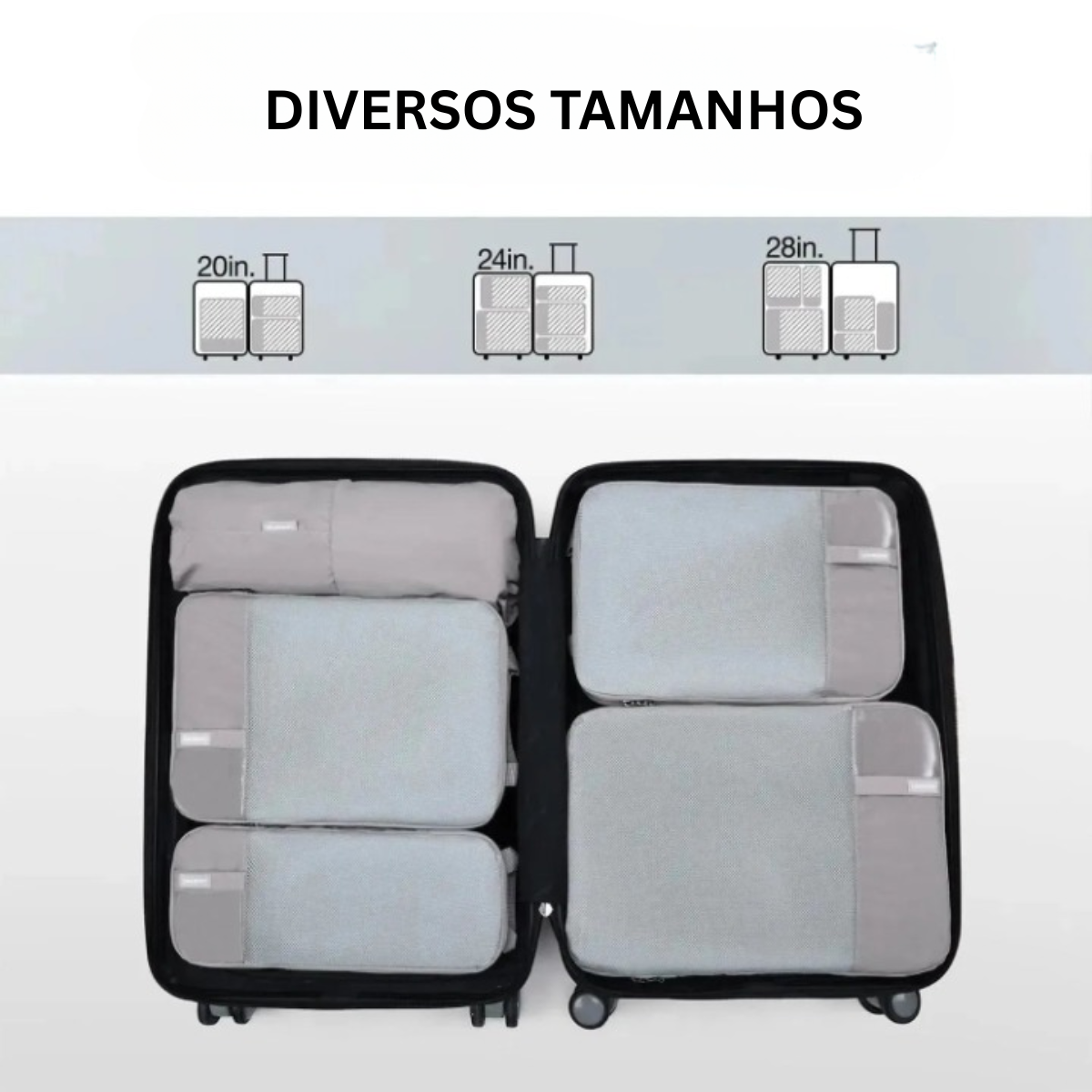 Kit de Organizadores de Mala de Viagem de Compressão