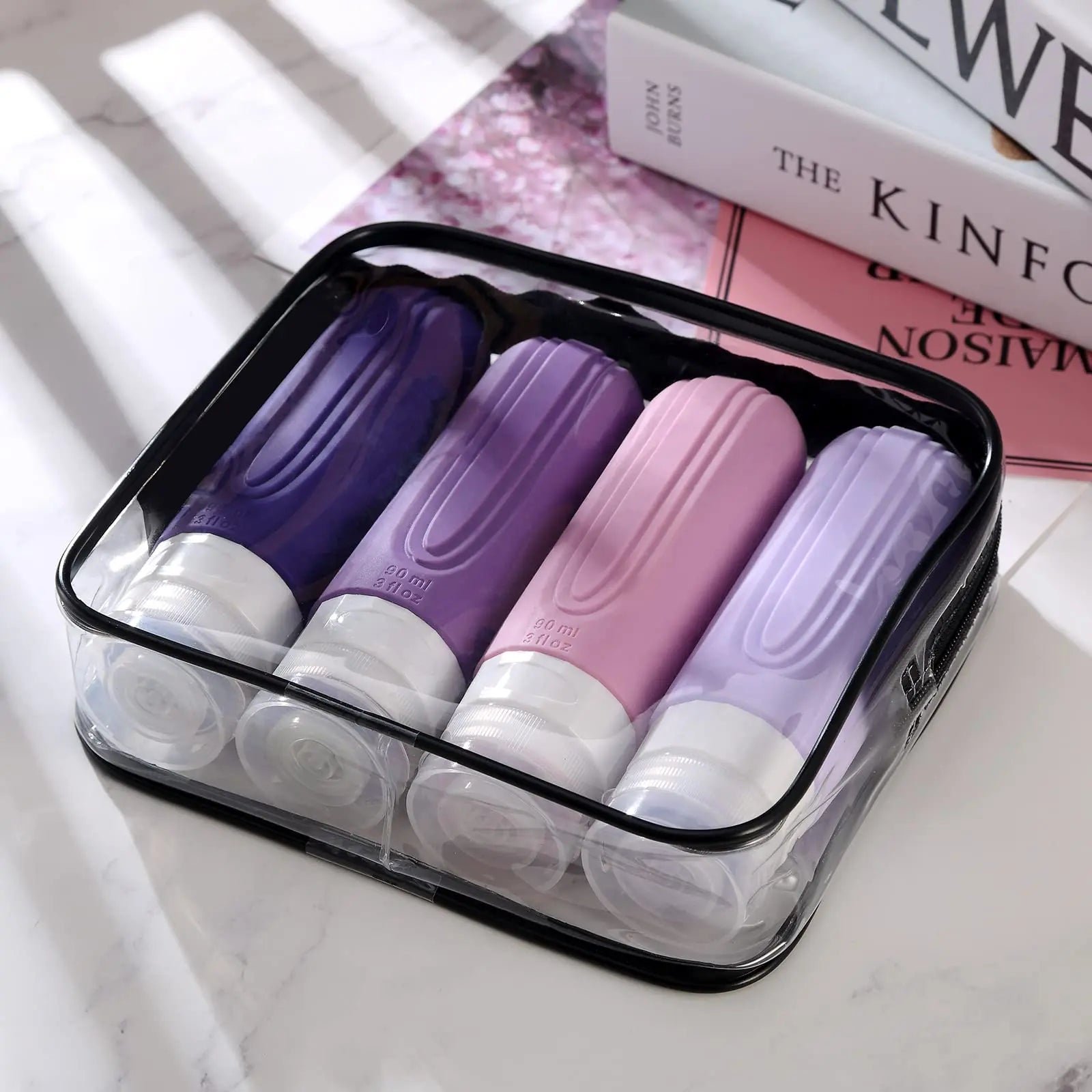 Frascos Para Viagem - Kit 4 Recipientes Para Produtos de Higiene