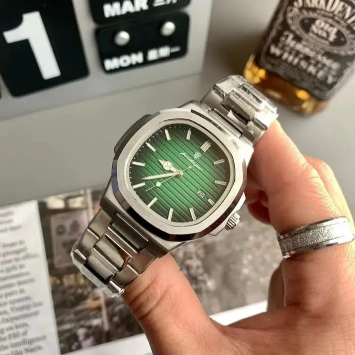 Relógio Masculino Prata Monarca 40mm | Pulseira Ajustável + Caixa exclusiva