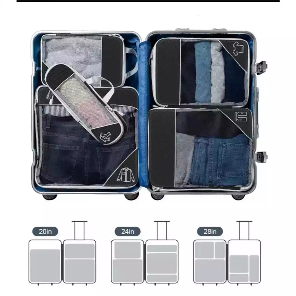 Kit de 4 Organizadores de Mala de Viagem de Compressão