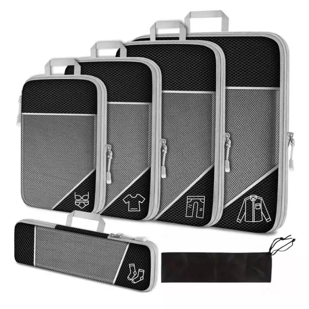 Kit de Organizadores de Mala de Viagem de Compressão