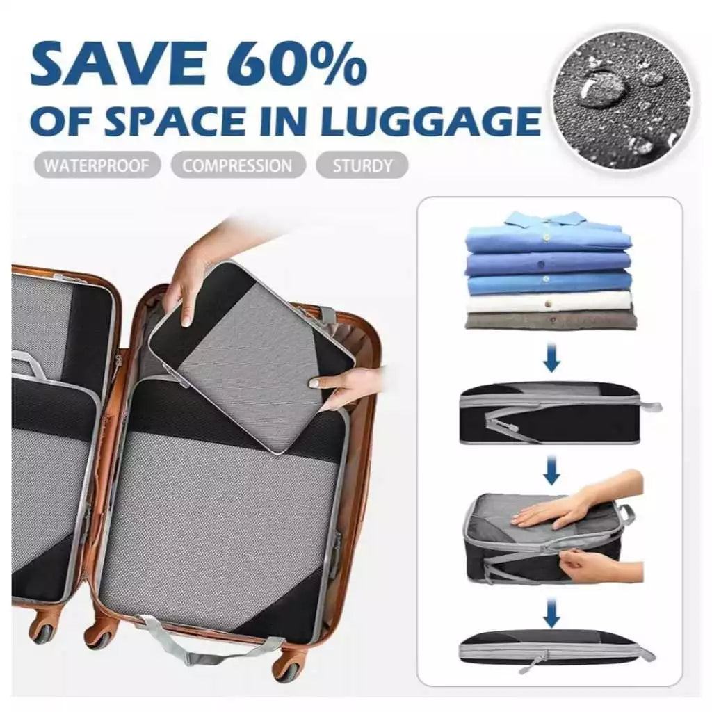 Kit de 4 Organizadores de Mala de Viagem de Compressão