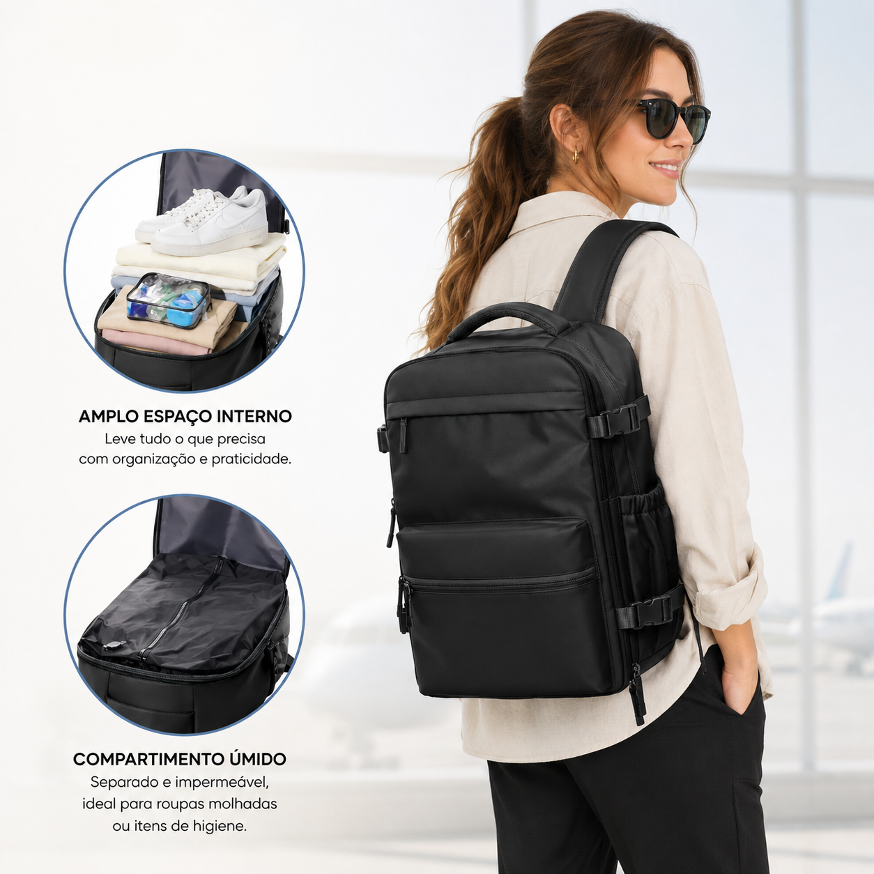 Mochila de Compressão a Vácuo Vancouver Preta