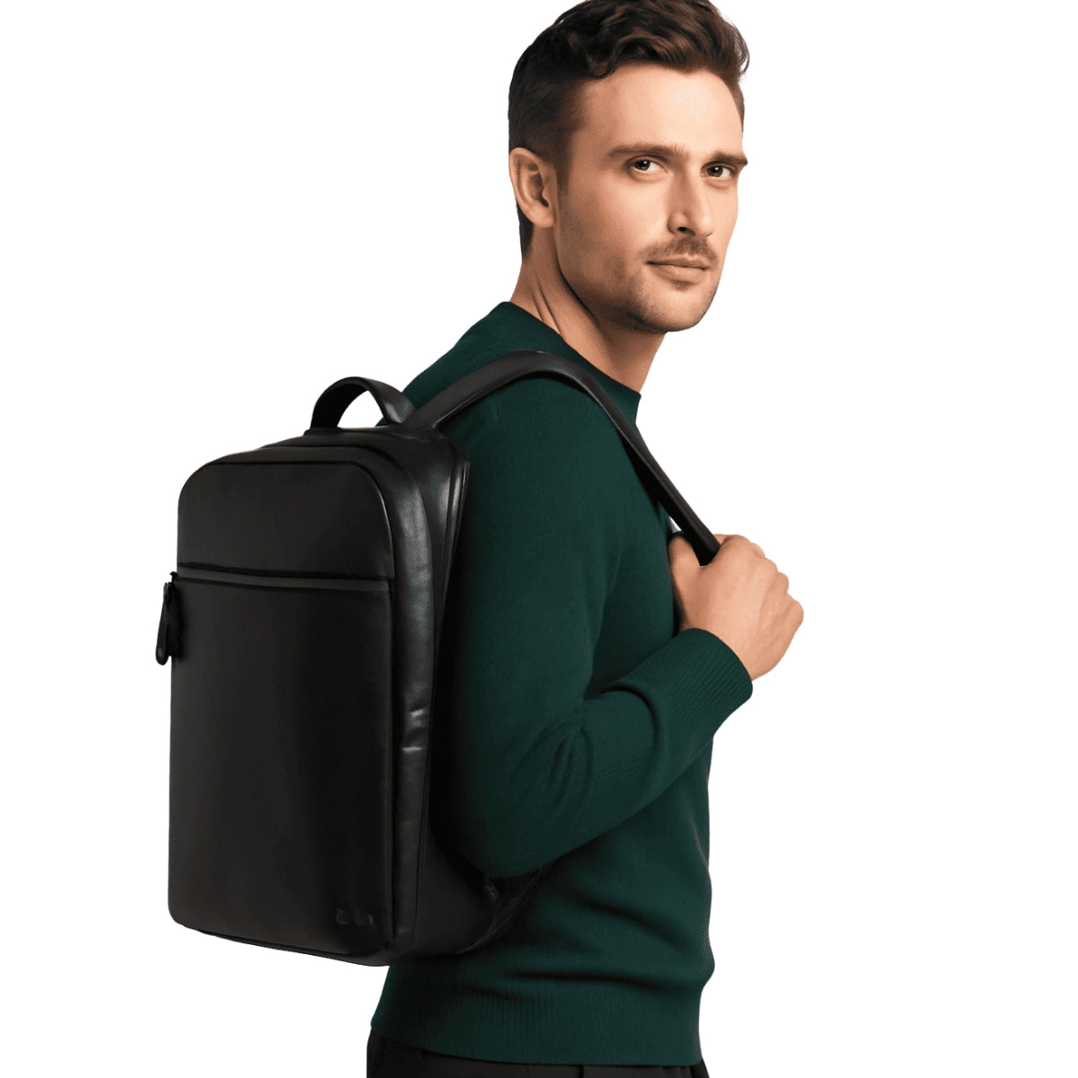 Mochila de Couro Minimalista Aquiles