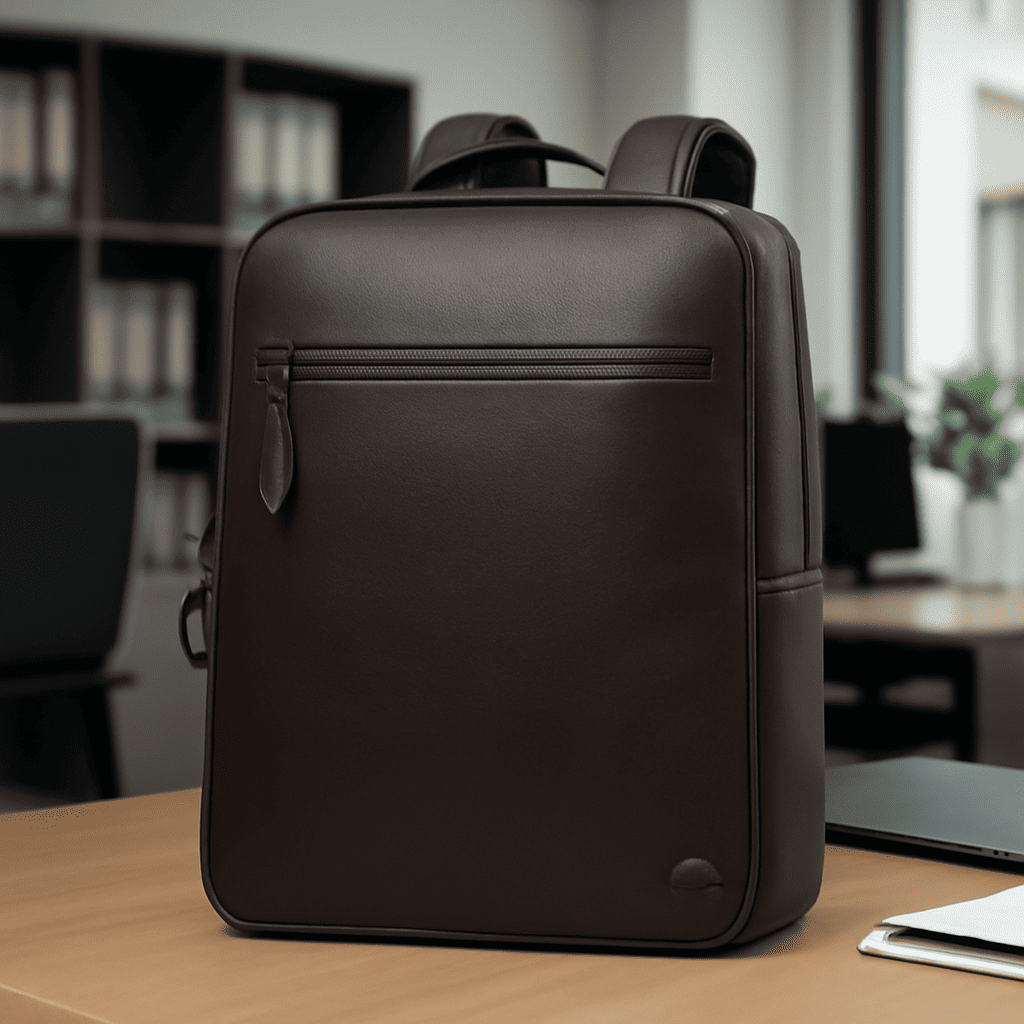 Mochila de Couro Minimalista Aquiles