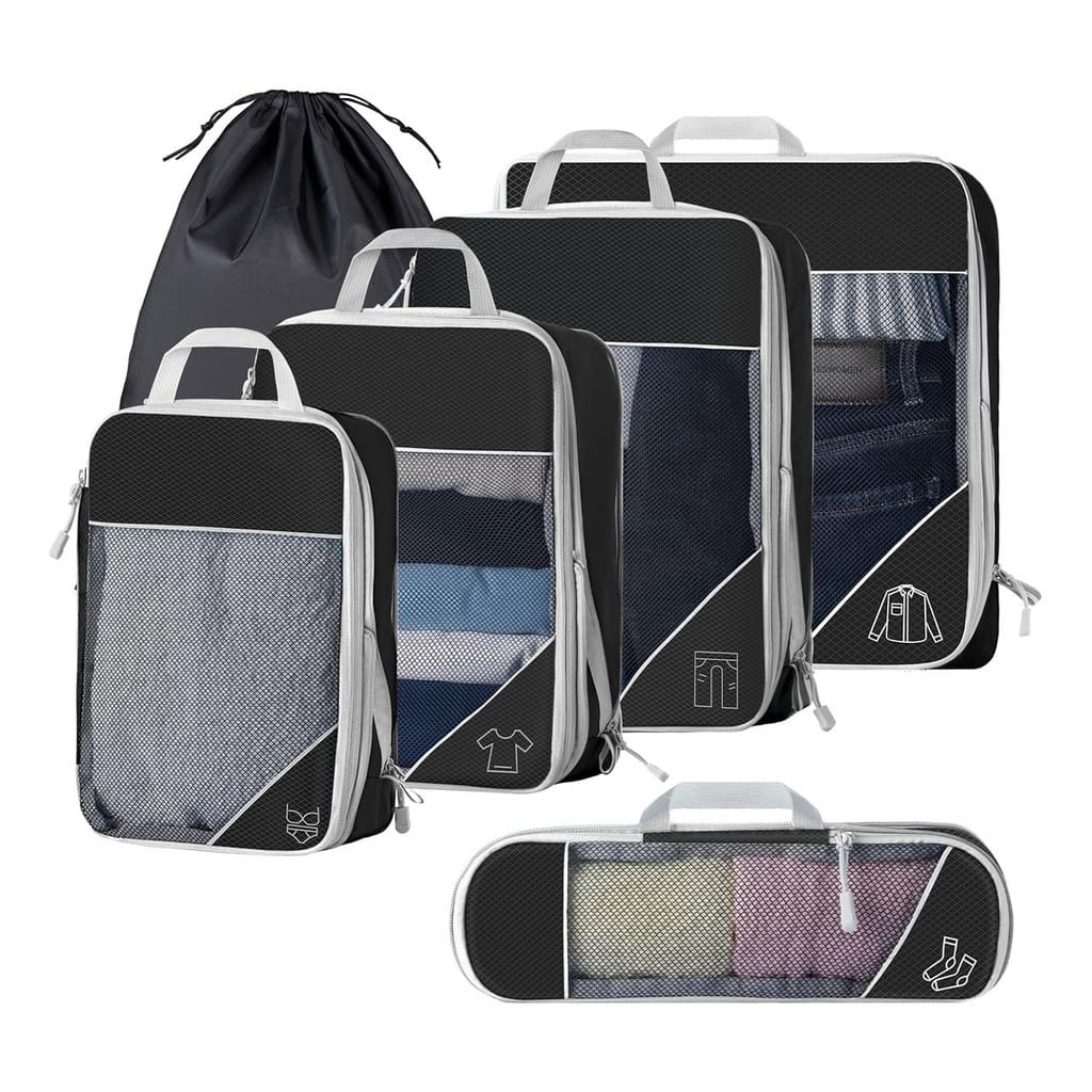 Kit de Organizadores de Mala de Viagem de Compressão