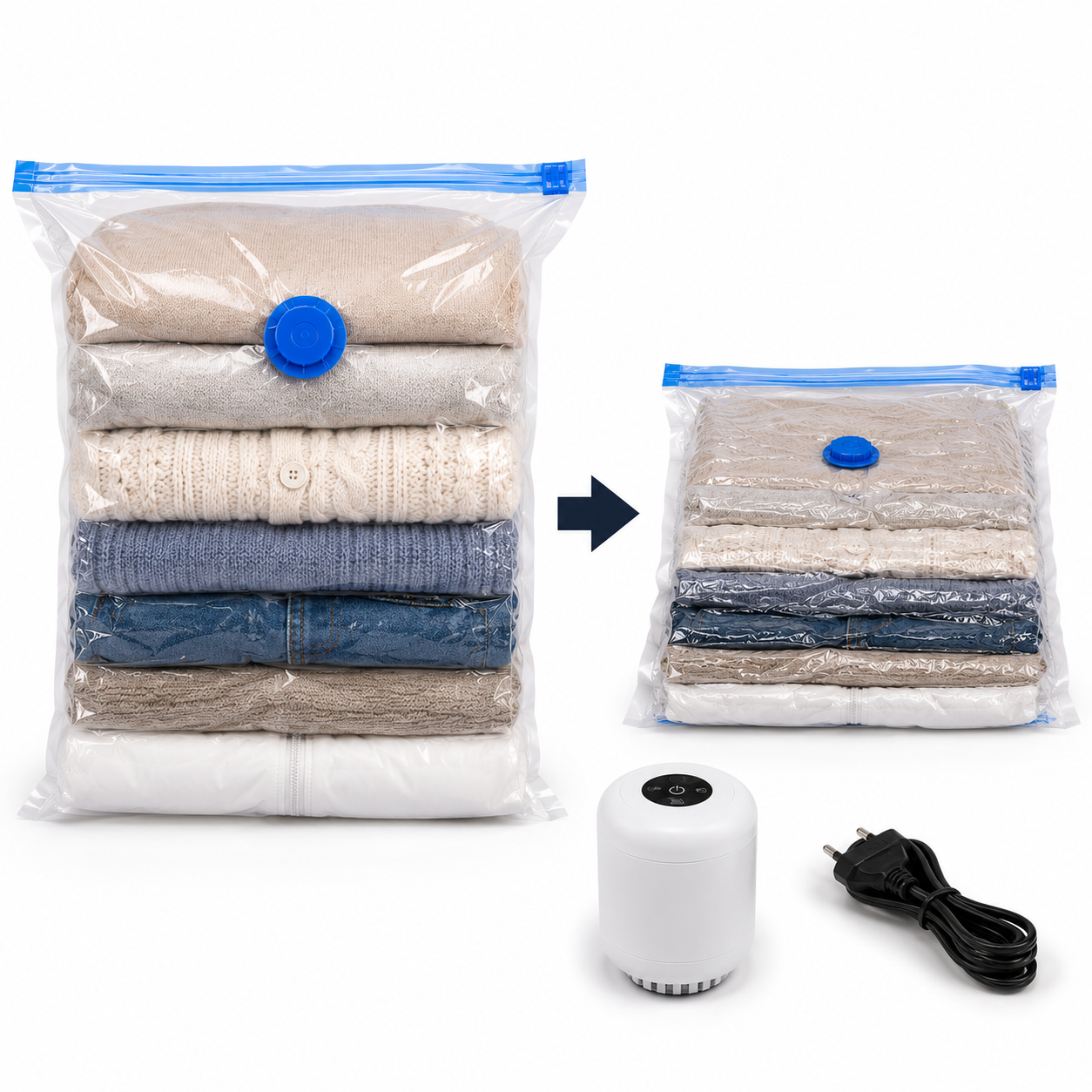 Mirei Vacuum™ | Kit de Compressão para Viagem