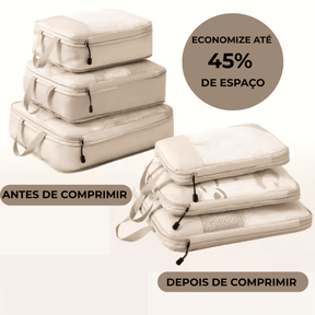 Kit de Organizadores de Mala de Viagem de Compressão com 3 Unidades