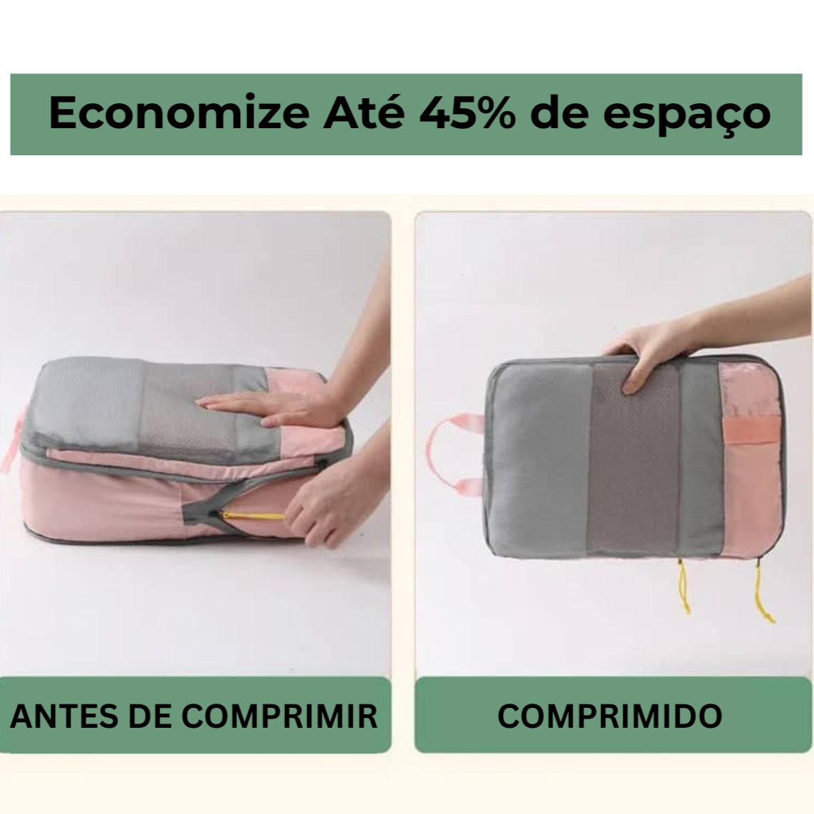 Kit de 3 Organizadores de Mala de Viagem de Compressão TravelCubes