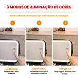 Necessaire Maquiagem Multifuncional com Espelho LED