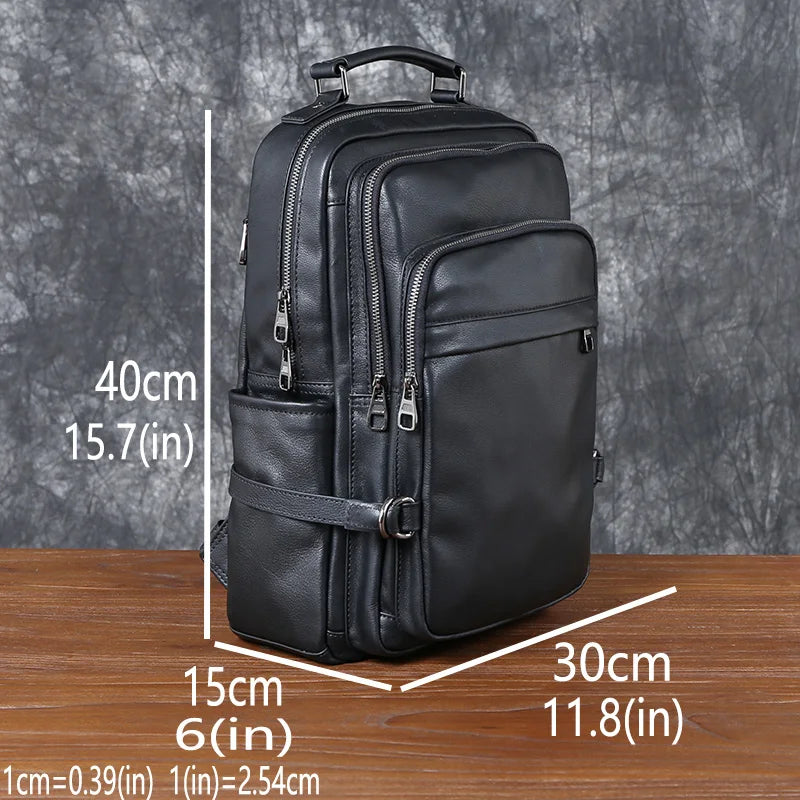 Mochila de Couro Legítimo Para Notebook Zeus + Carteira GRÁTIS