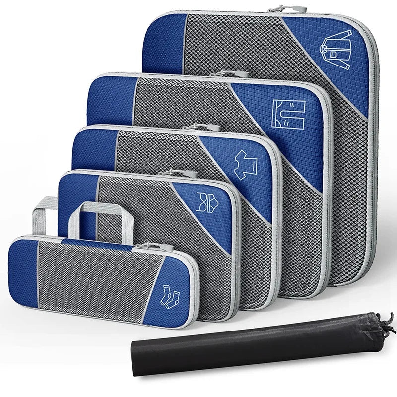 Kit de Organizadores de Mala de Viagem de Compressão