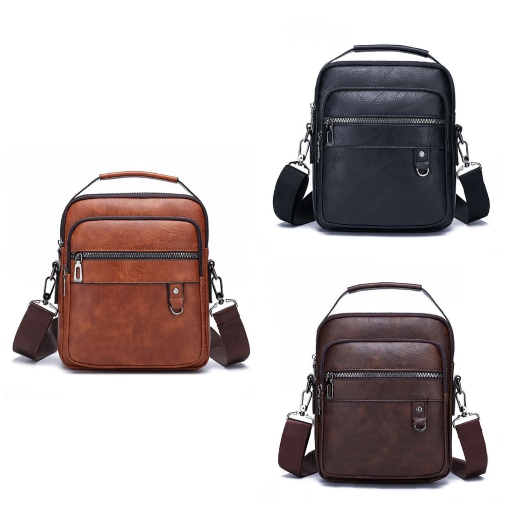 Bolsa Transversal de Couro Masculina Canguru