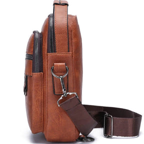 Bolsa Transversal de Couro Masculina Canguru