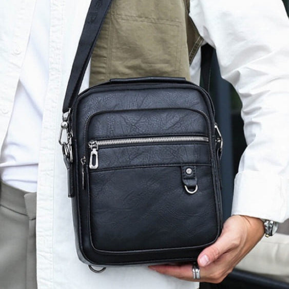 Bolsa Transversal de Couro Masculina Canguru