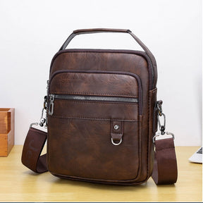 Bolsa Transversal de Couro Masculina Canguru
