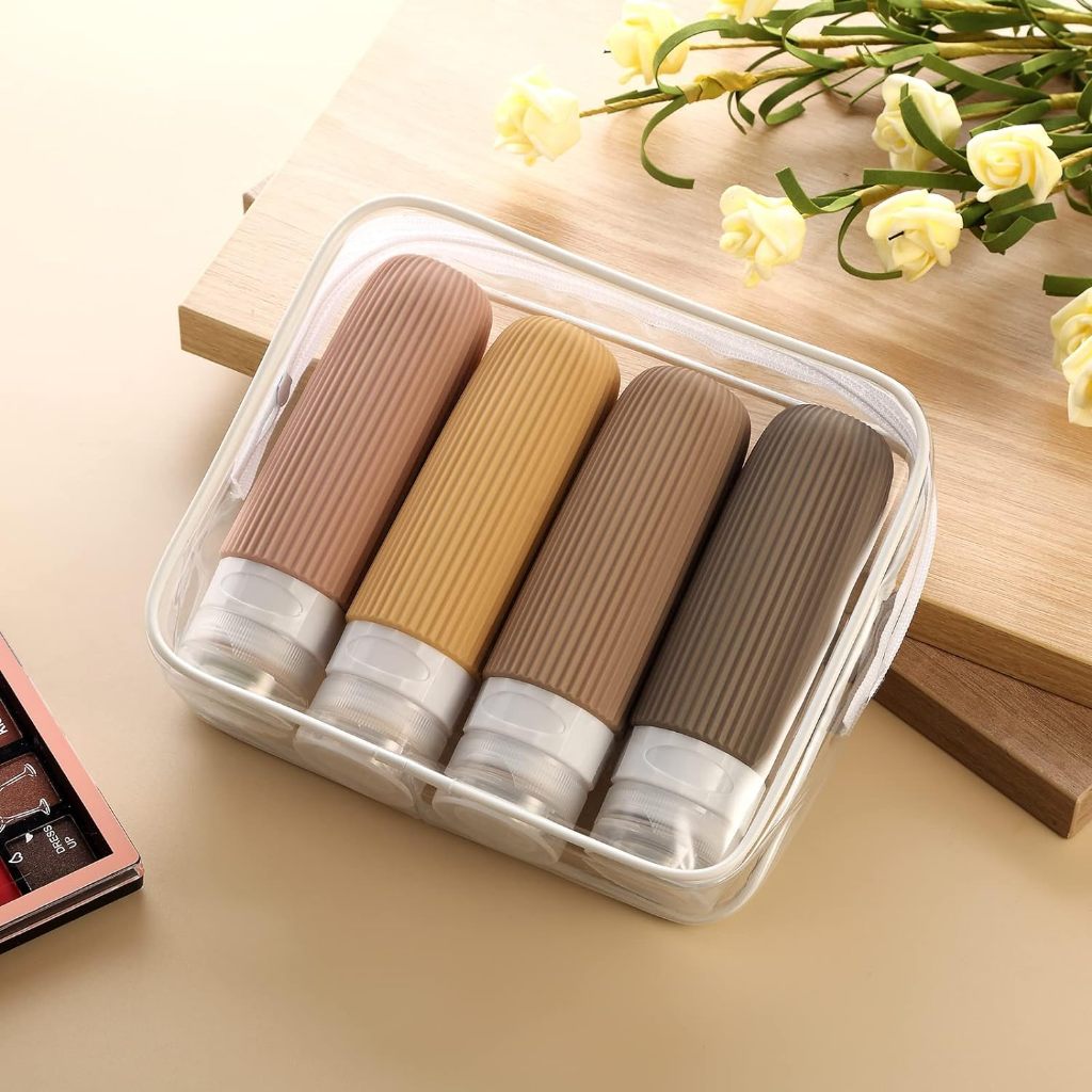 Frascos Para Viagem - Kit 4 Recipientes Para Produtos de Higiene