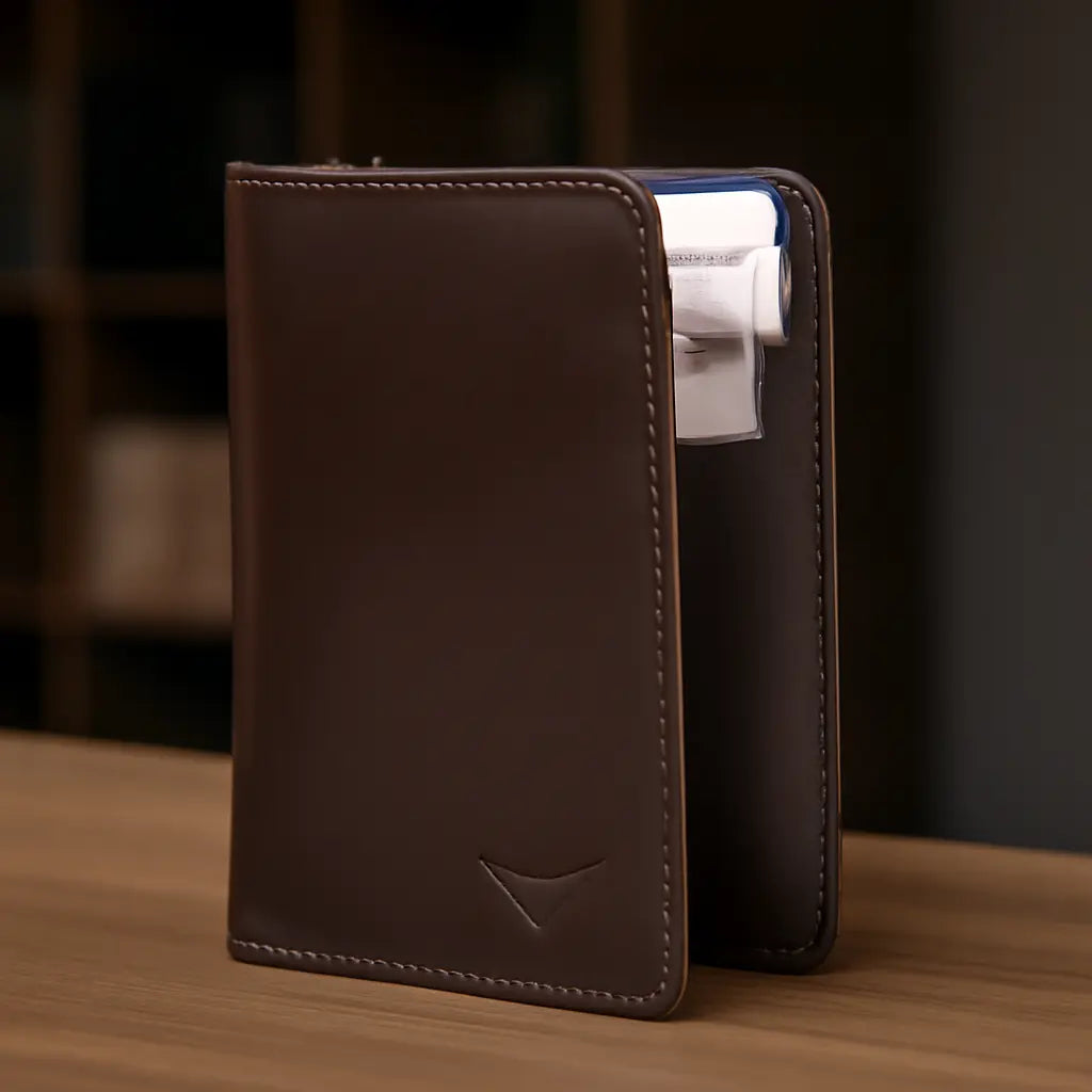 Carteira Masculina de Couro Legítimo Slim Flat
