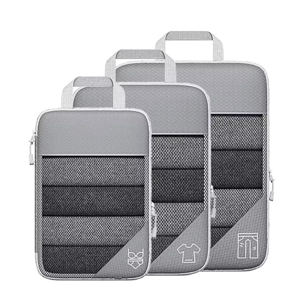 Kit 3 Organizadores de Compressão Cinza  – Compre 1, Leve 2