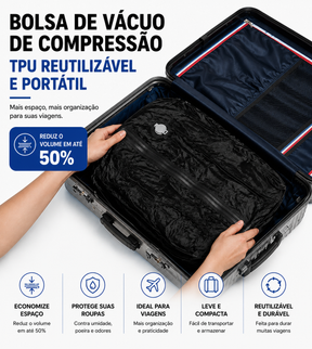 Mirei Compress™ | Sistema de Compressão para Viagem | Até 50% Mais Espaço na Mala
