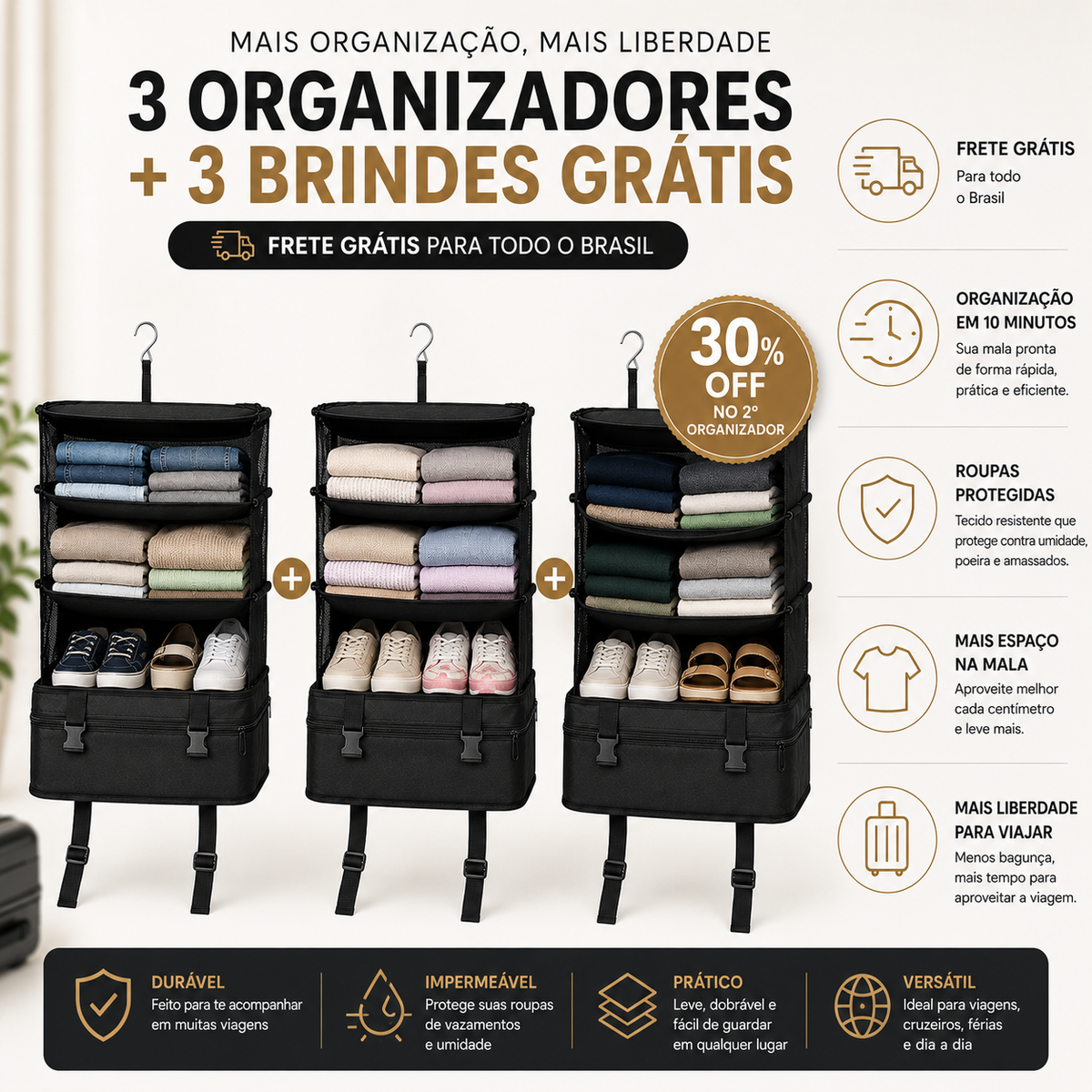 Organizador de Viagem para Pendurar TravelBox