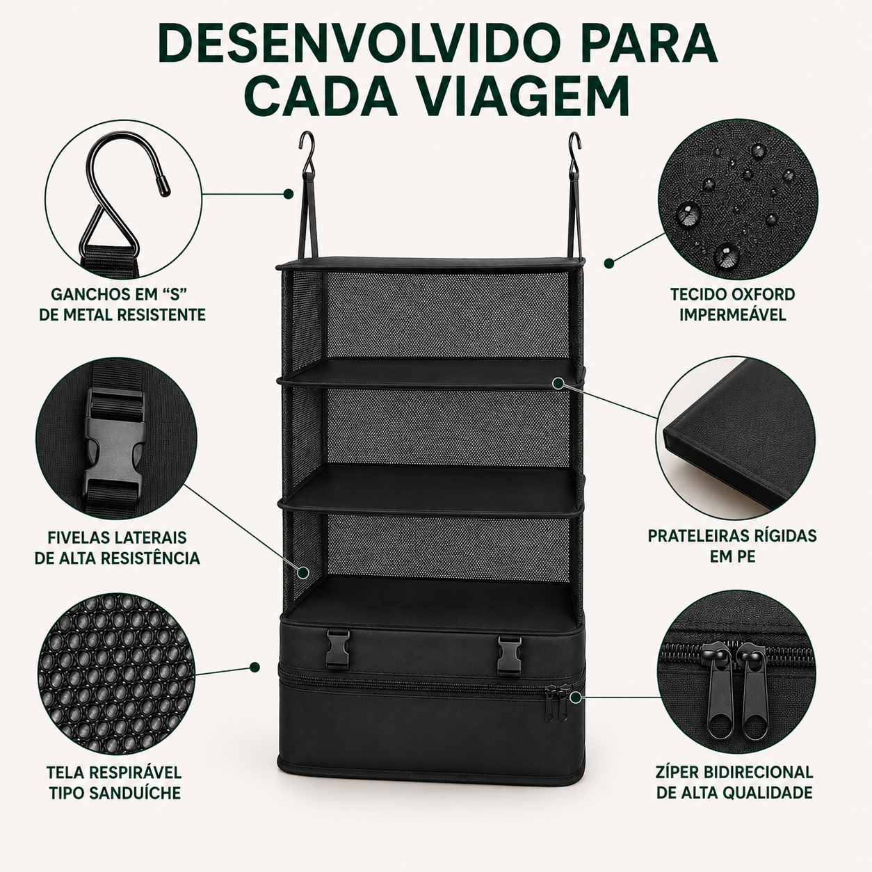Organizador de Viagem para Pendurar TravelBox