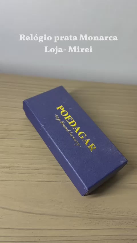 Relógio Masculino Prata Monarca 40mm | Pulseira Ajustável + Caixa exclusiva